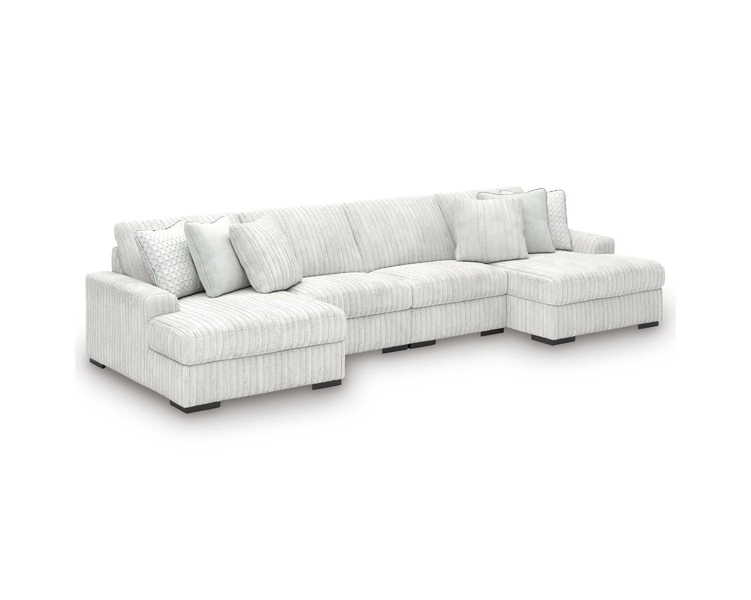 Stupendous 4-Piece Sectional with Double Chaise