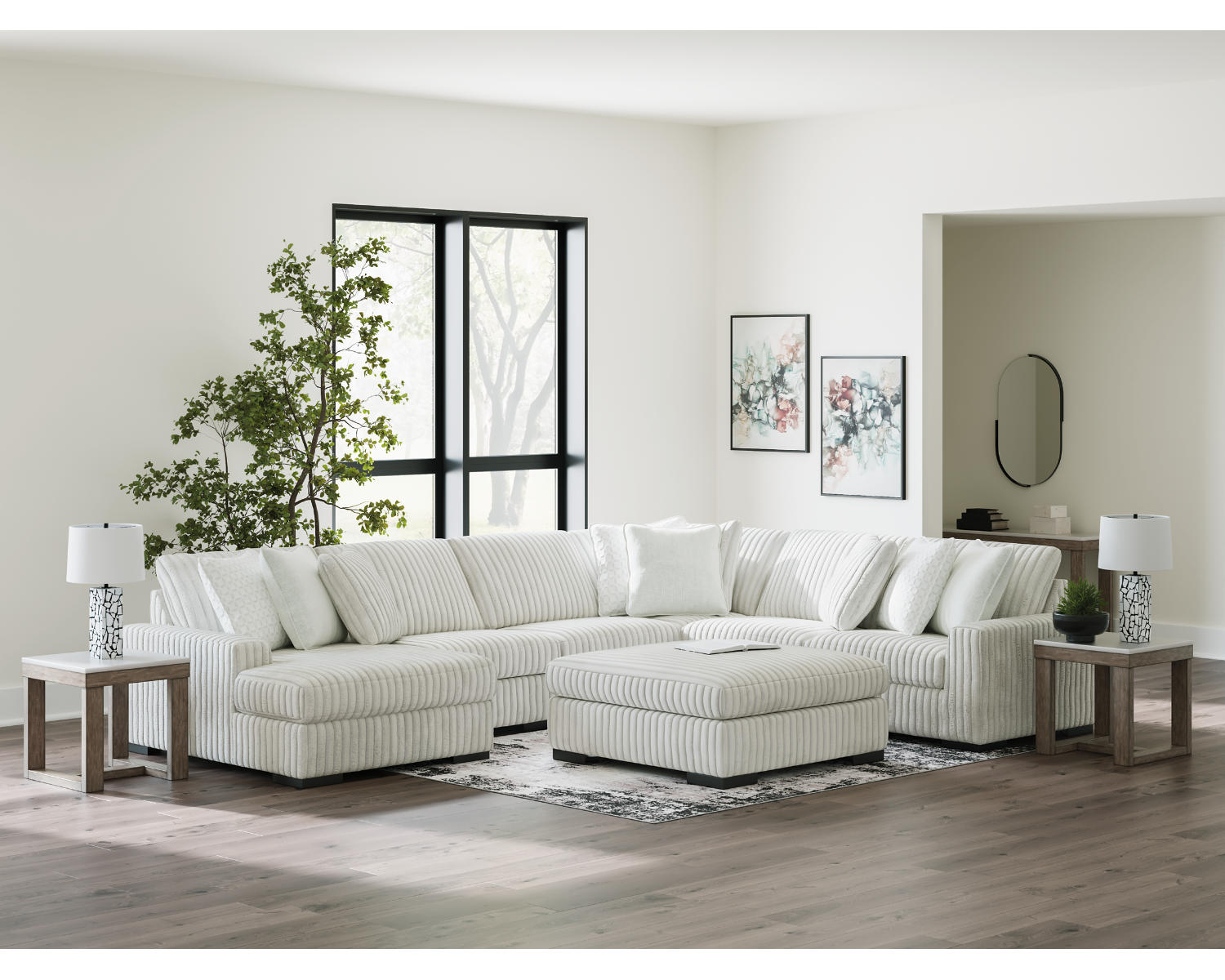 Stupendous 5-Piece Sectional with Chaise