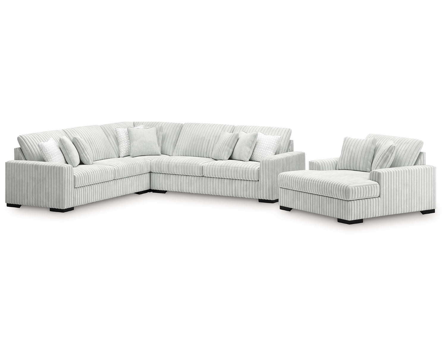 Stupendous 3-Piece Sectional and Oversized Chaise