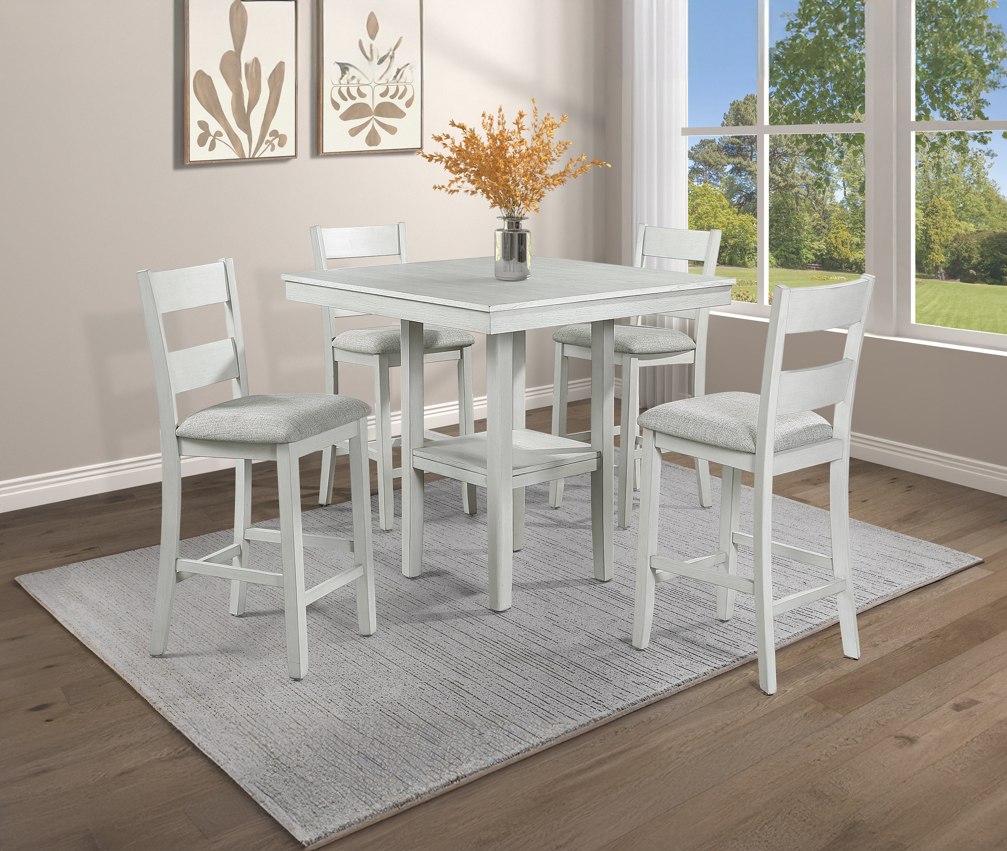 2631SET-DW LESTER 5-PK CTR HT TABLE DRIFT WOOD
