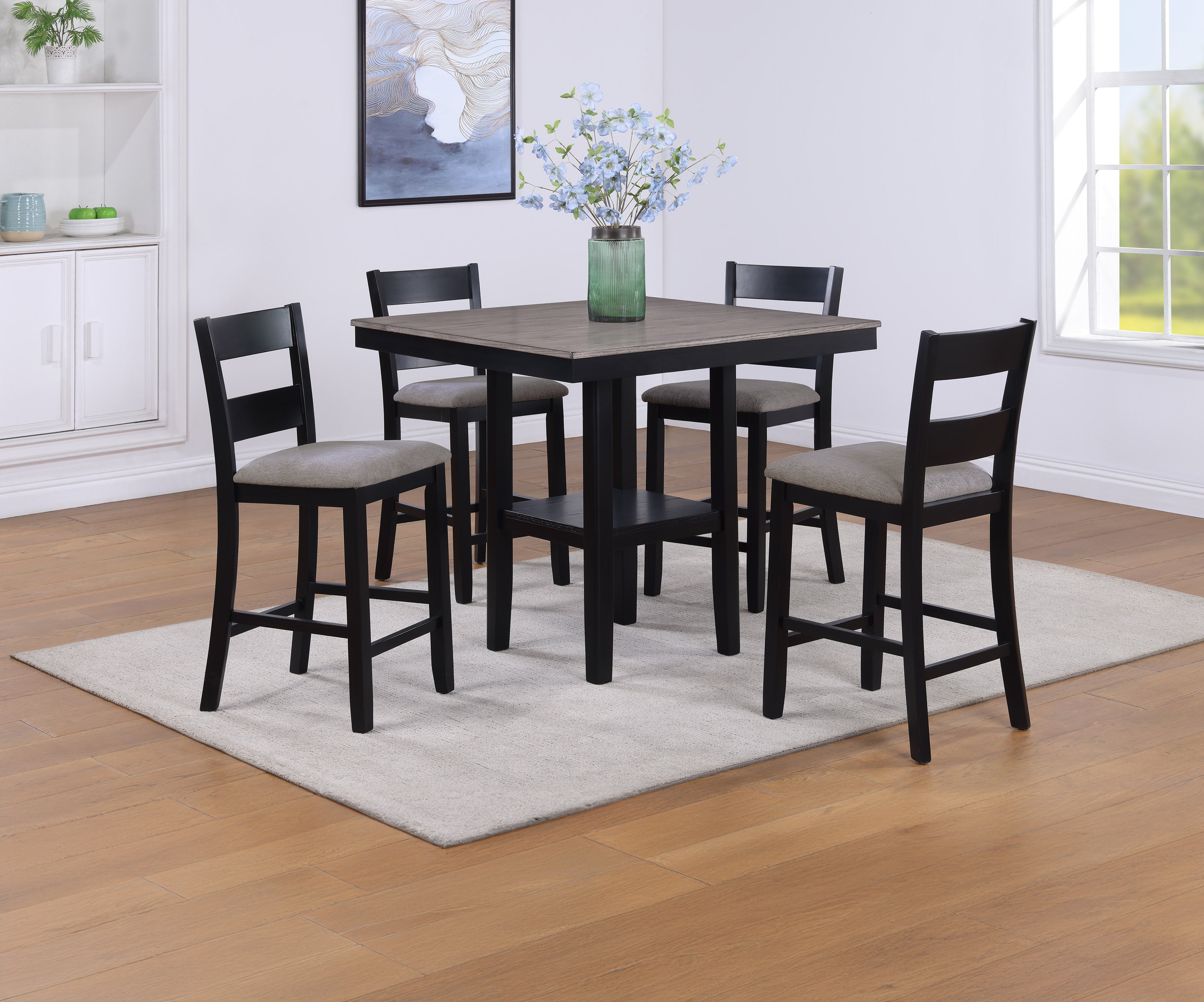 2631SET-LG LESTER 5-PK CTR HT TABLE LIGHT GREY