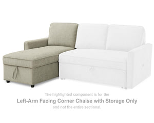 Chaise longue esquinera con brazo izquierdo y almacenamiento Kerle