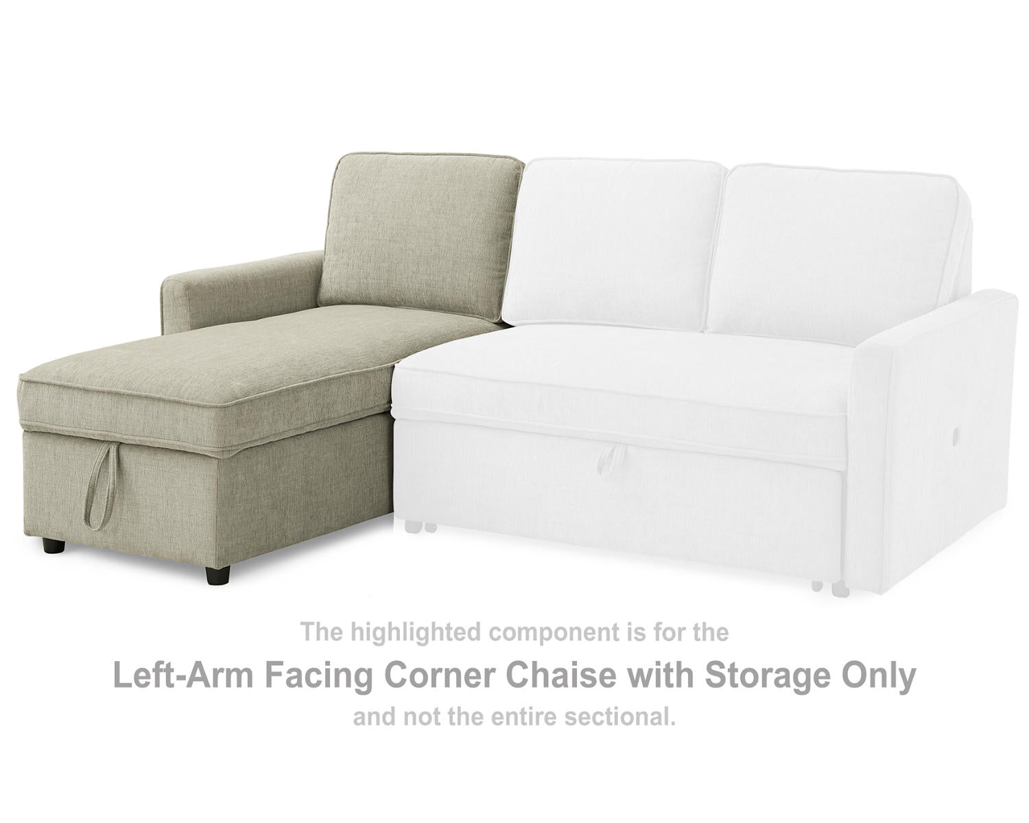 Kerle Left-Arm Facing Corner Chaise with Storage