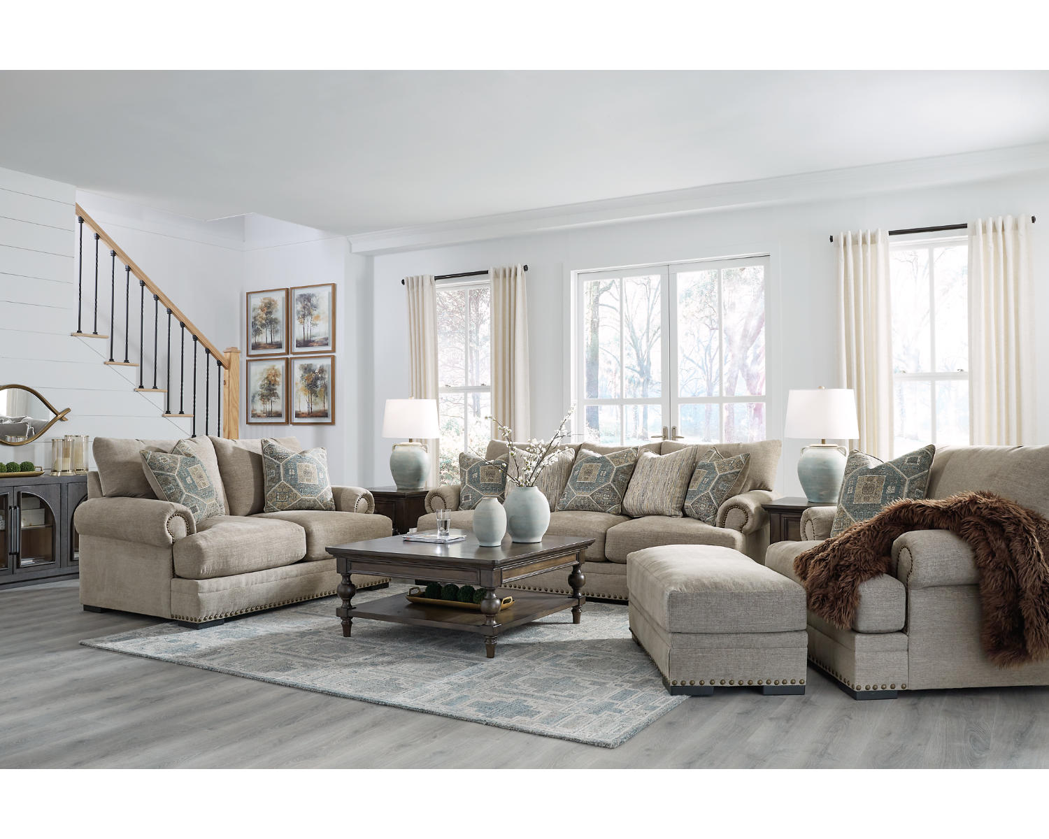 Galemore Sofa, Loveseat, Oversized Chair and Ottoman