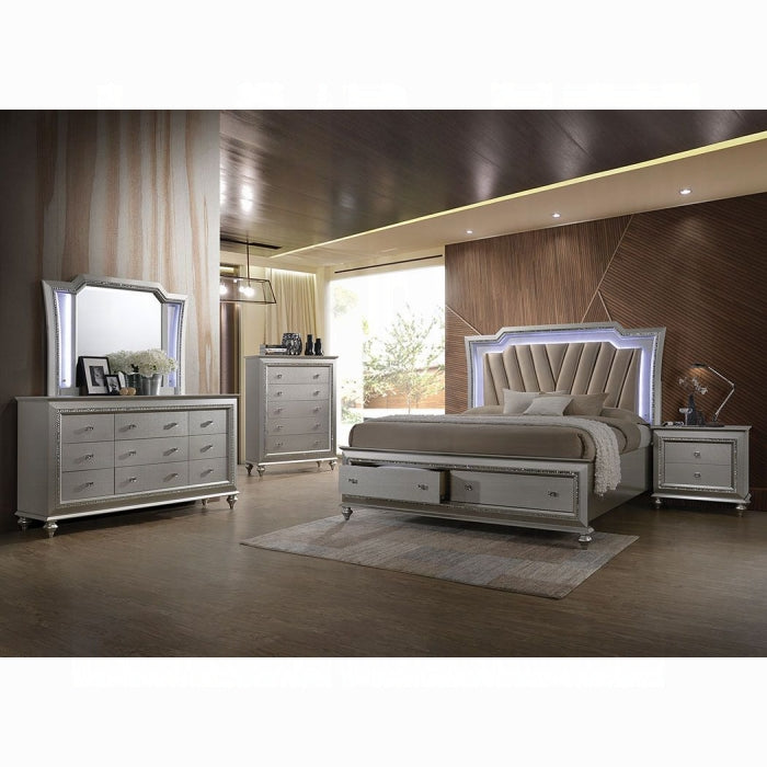 Kaitlyn Queen Bed W/Led & Storage