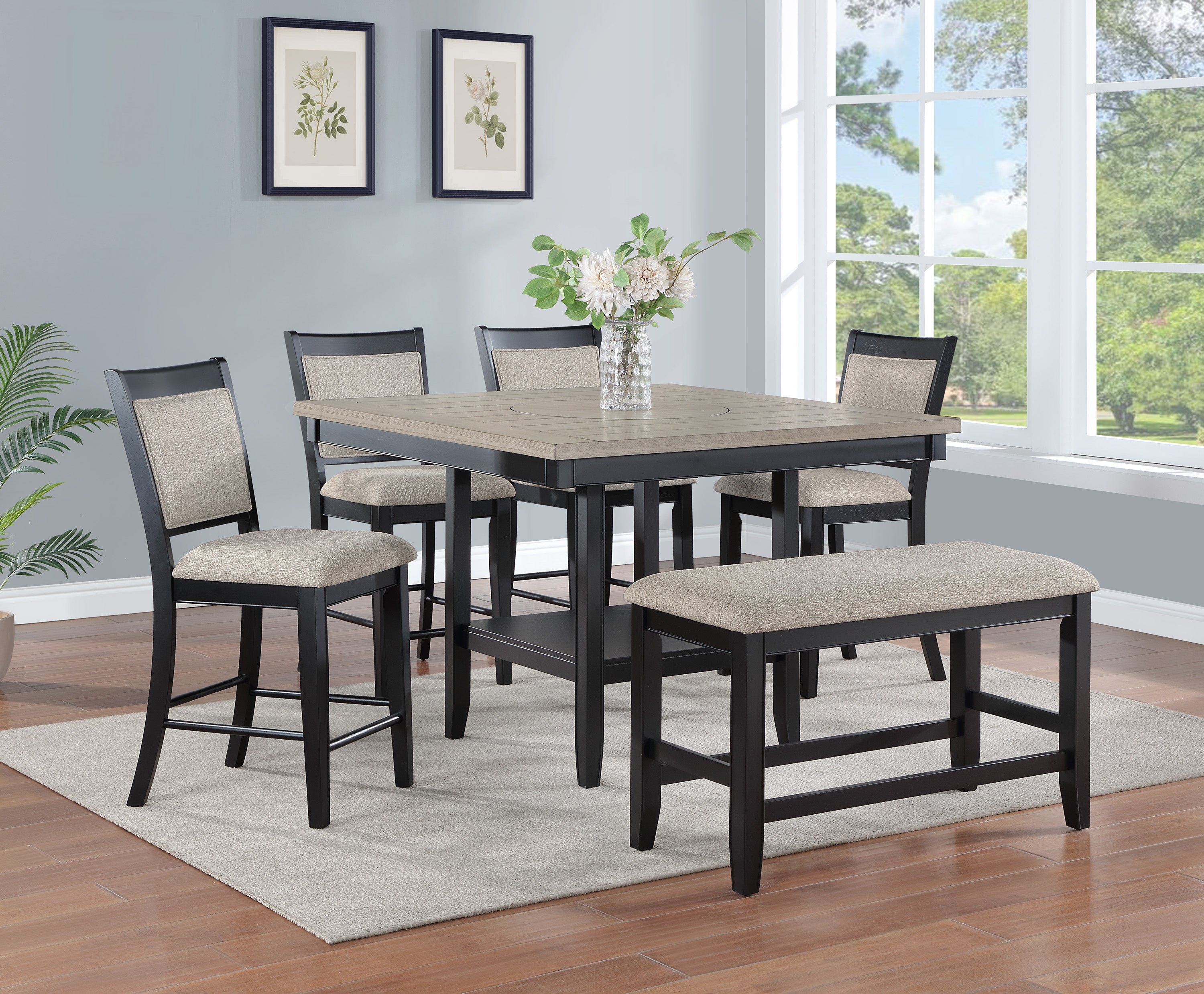 2727LG-6P FULTON CT HT DINING LIGHT GREY