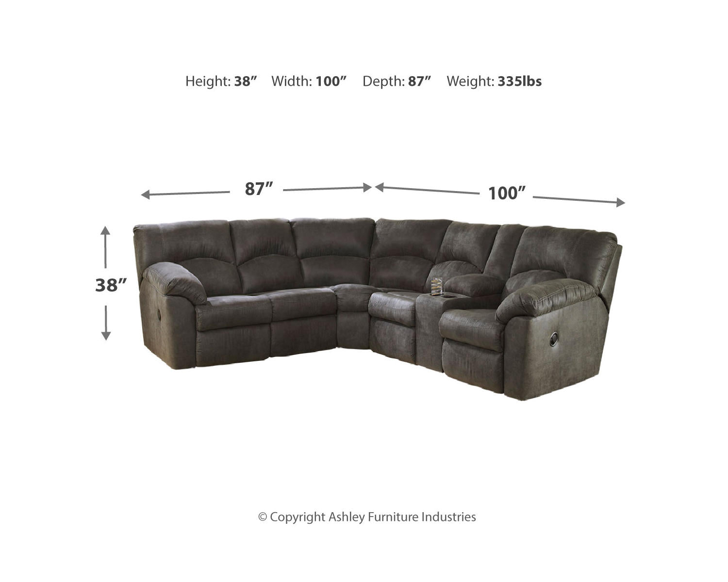 Tambo 2-Piece Sectional with Recliner