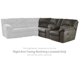 Loveseat reclinable con brazo derecho Tambo