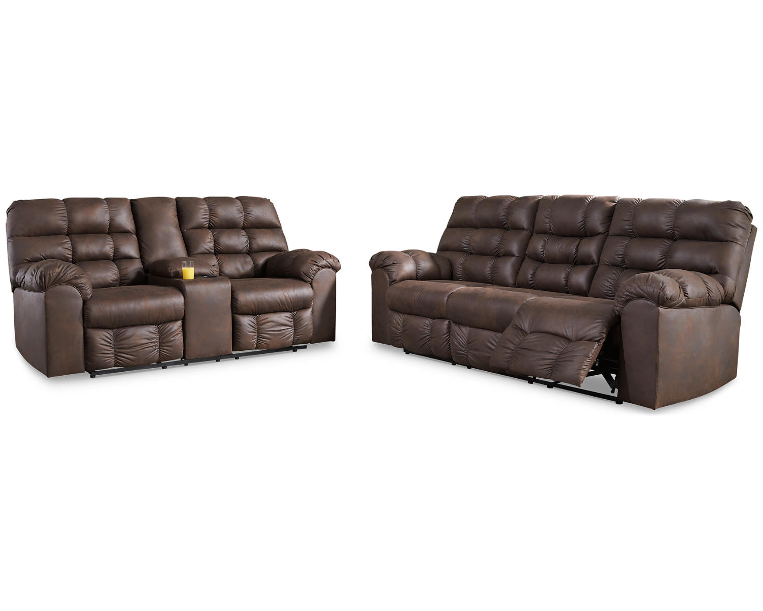 Derwin Reclining Sofa and Loveseat