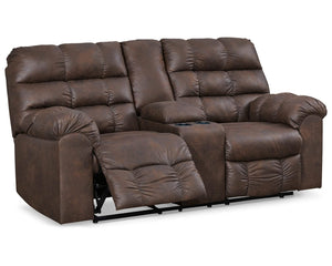 Derwin Reclining Loveseat with Console