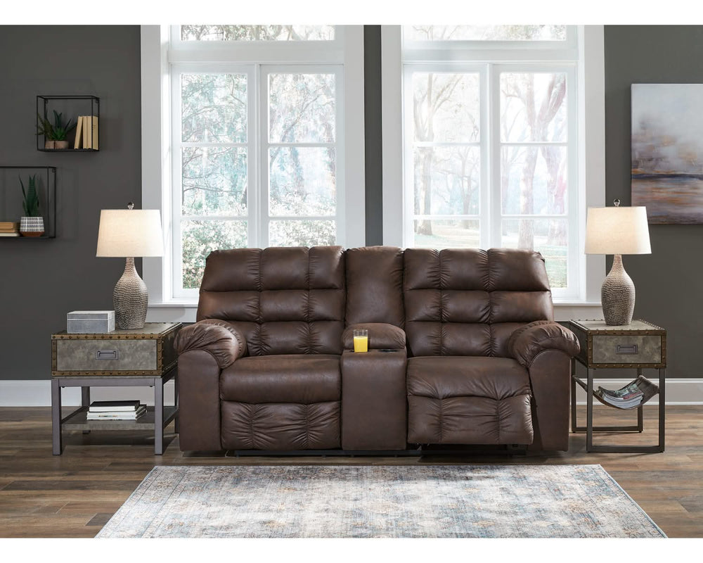 Derwin Reclining Loveseat with Console