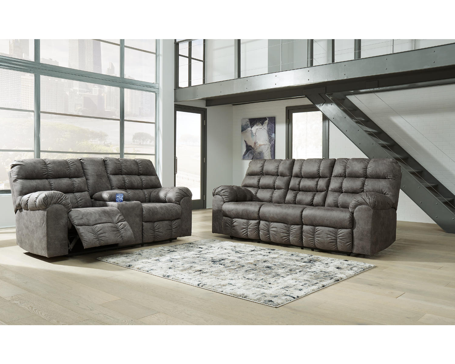Derwin Reclining Sofa and Loveseat