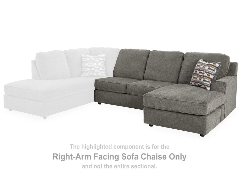 Sofá chaise longue O'Phannon con brazo derecho