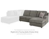 Sofá chaise longue O'Phannon con brazo derecho
