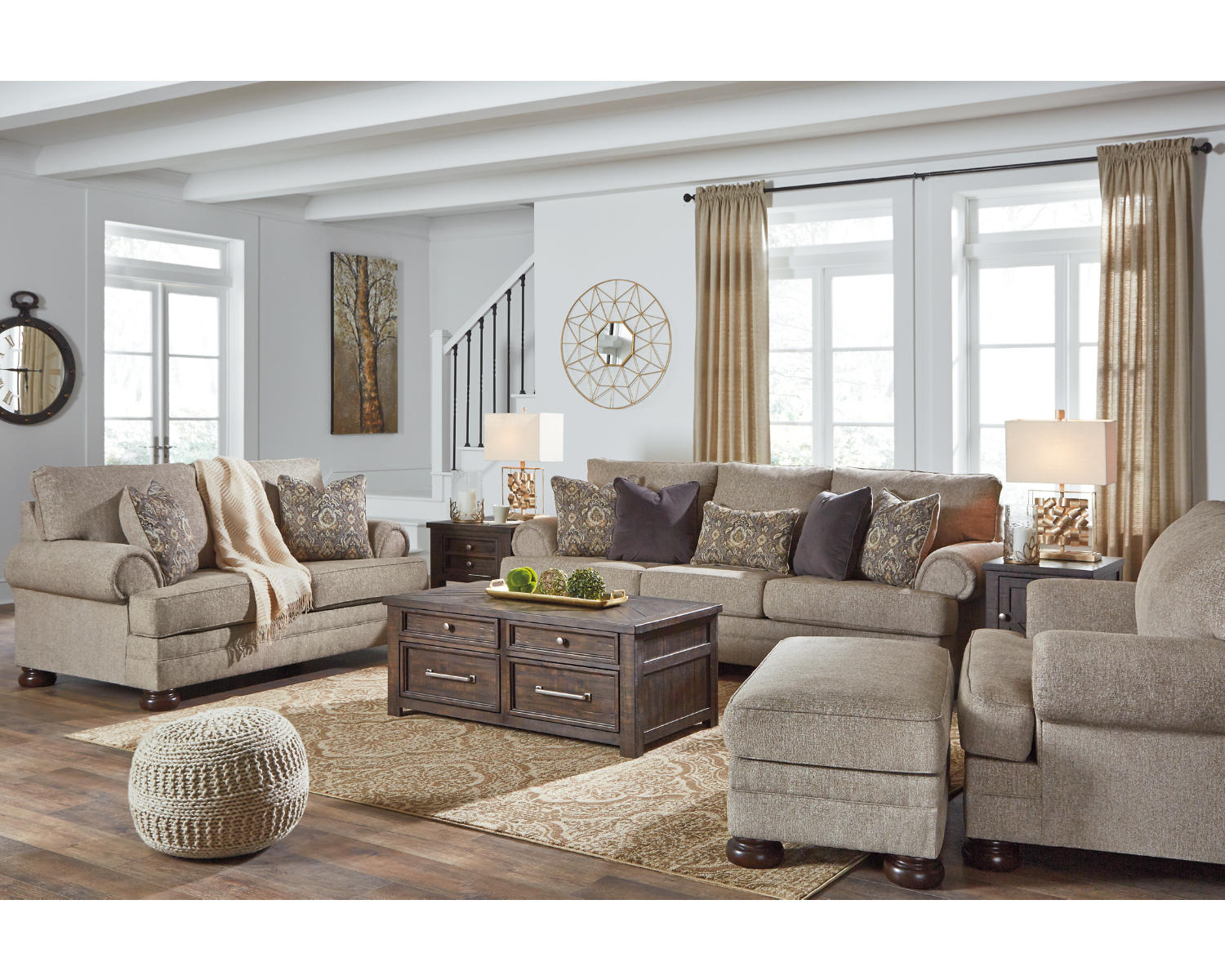Kananwood Sofa, Loveseat, Oversized Chair and Ottoman