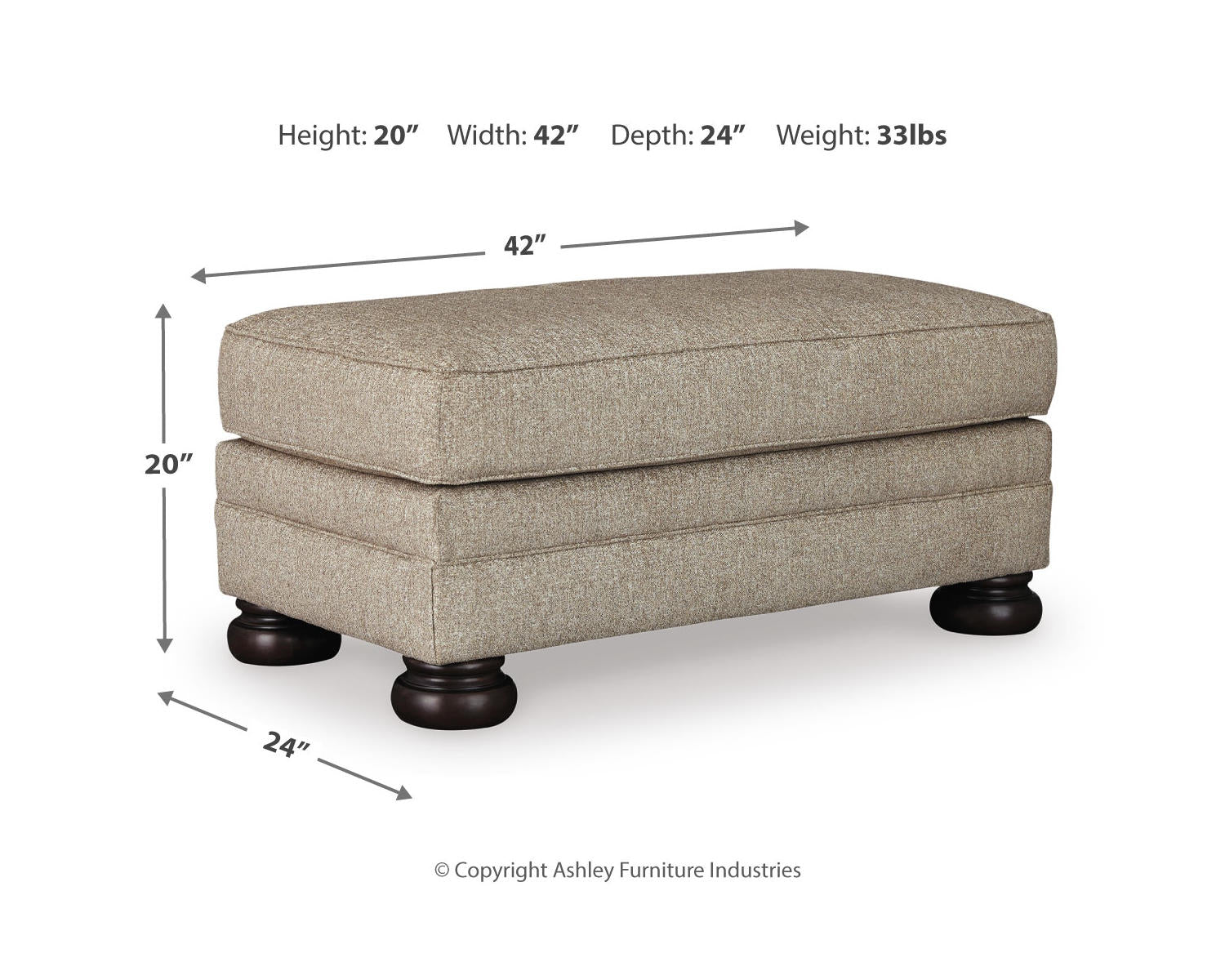 Kananwood Loveseat with Oversized Chair and Ottoman