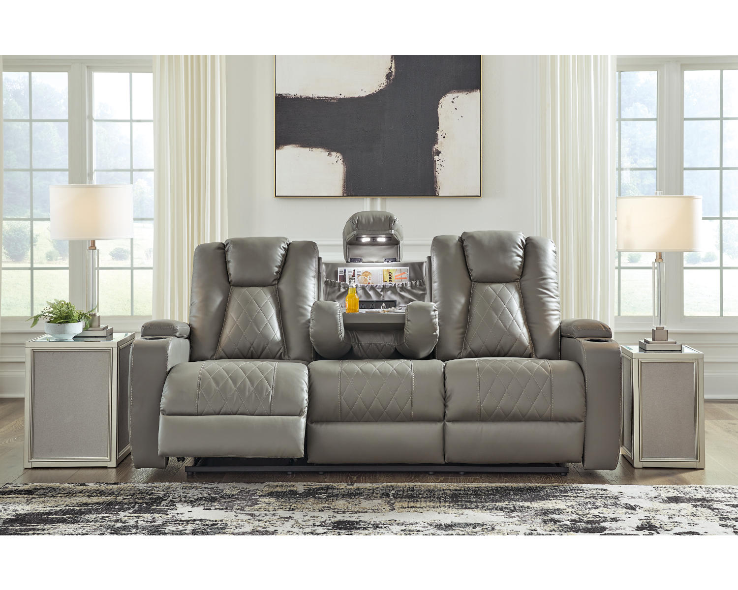 Mancin Reclining Sofa with Drop Down Table