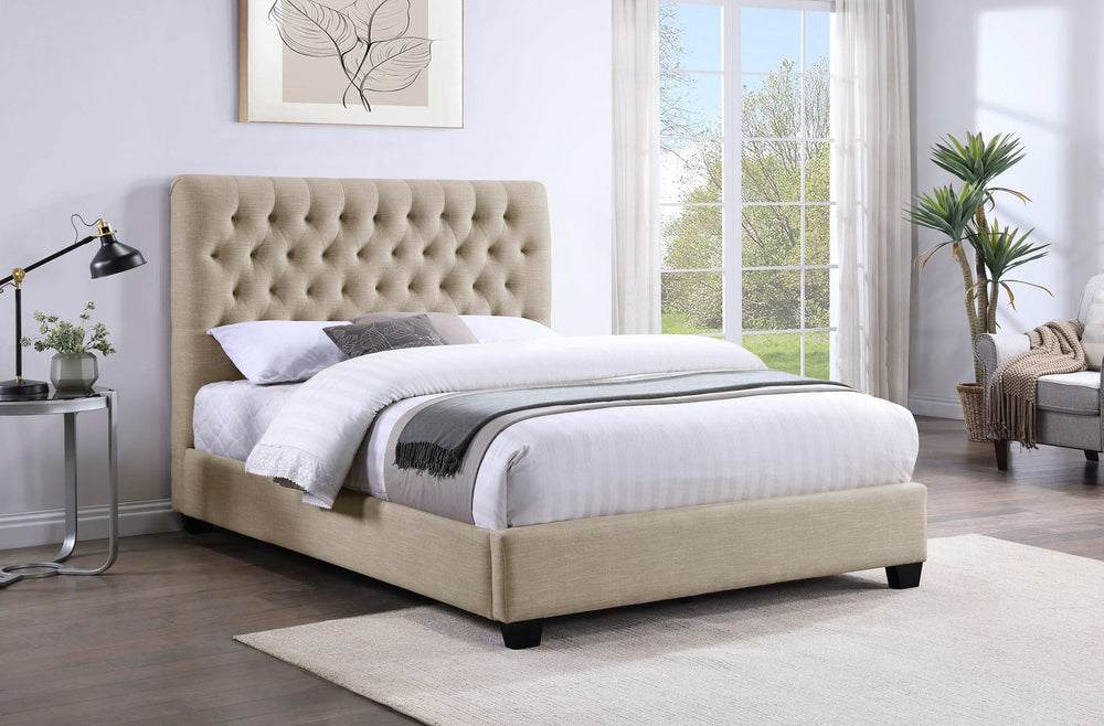 Cama completa tapizada Chloe color avena