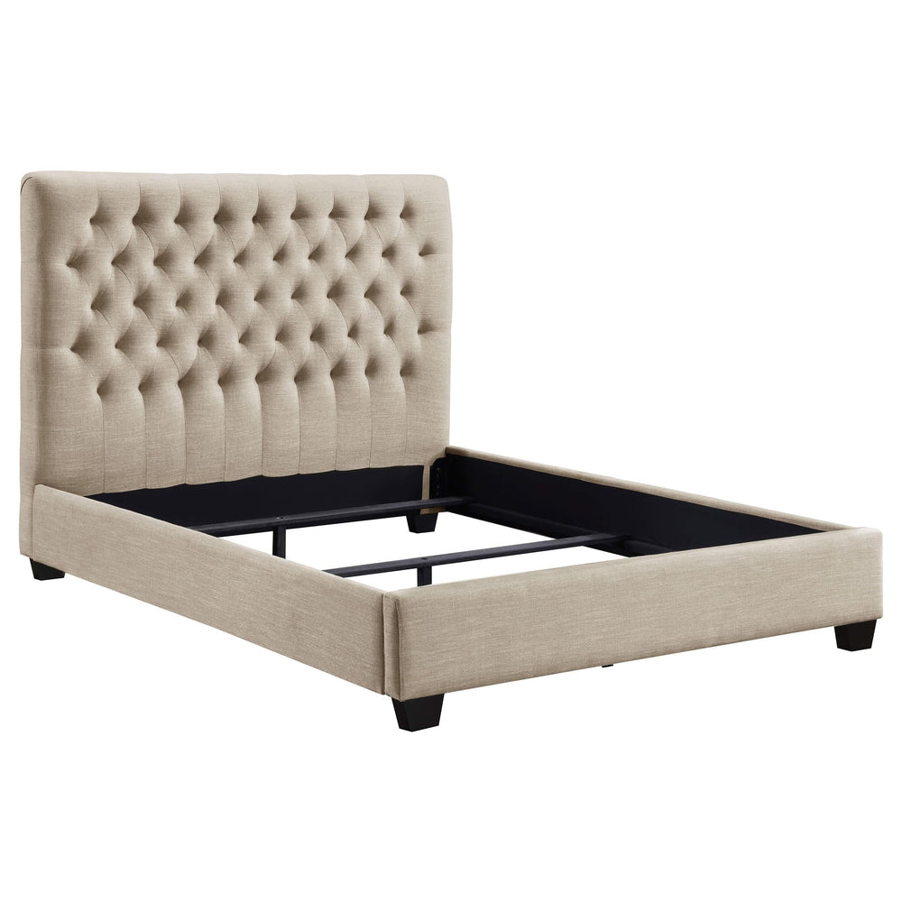 Cama completa tapizada Chloe color avena