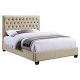 Cama completa tapizada Chloe color avena