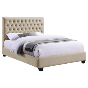Cama completa tapizada Chloe color avena