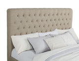 Cama King tapizada Chloe con paneles en color avena