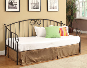 Sofá cama individual de metal Grover, color negro