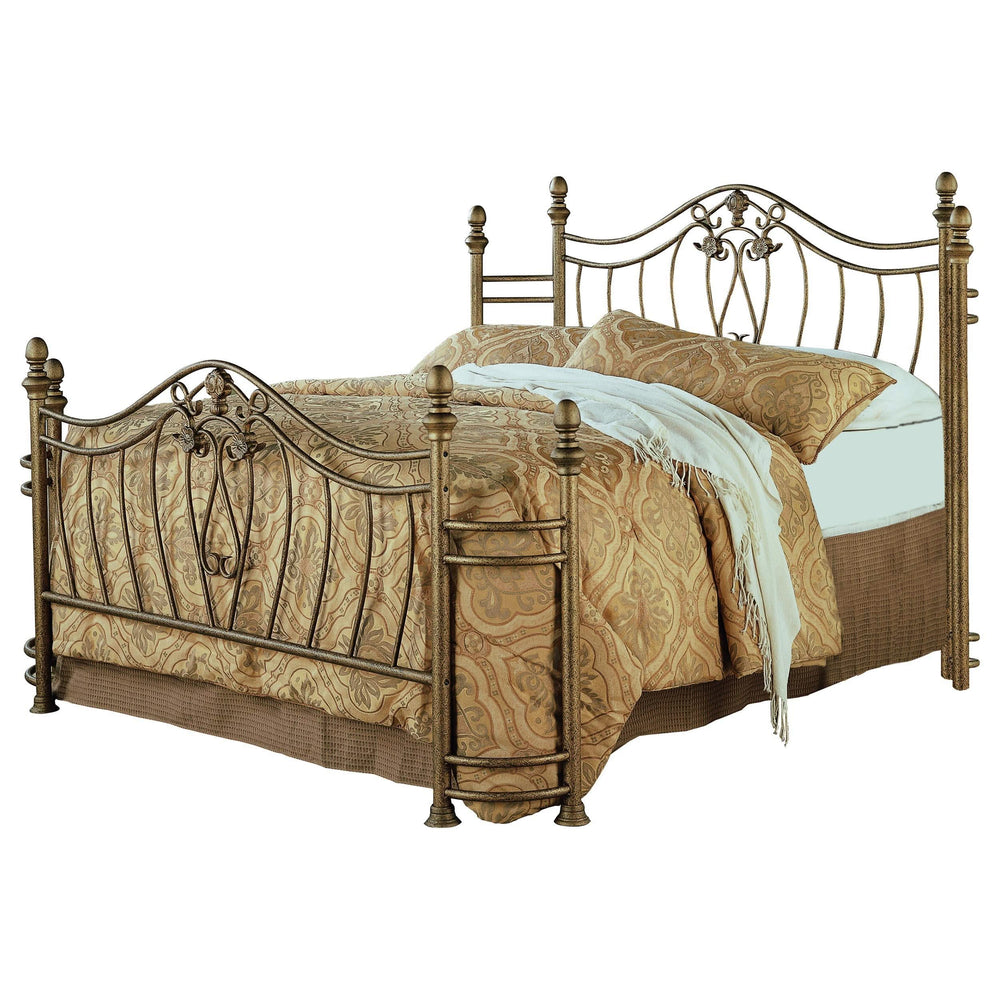Cabecera y pie de cama Sydney Eastern King en oro cepillado