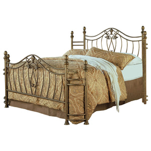 Cabecera y pie de cama Sydney Eastern King en oro cepillado