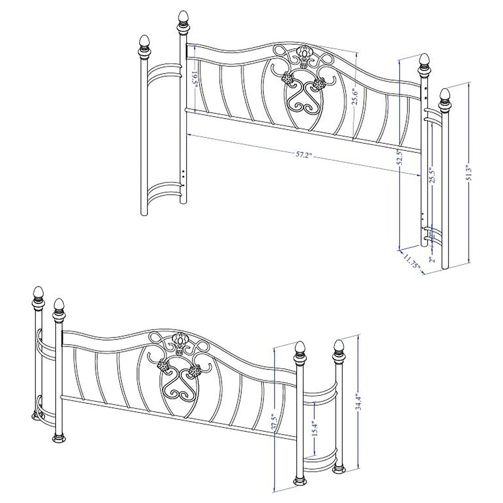 Sydney Queen Headboard and Footboard Brushed Gold