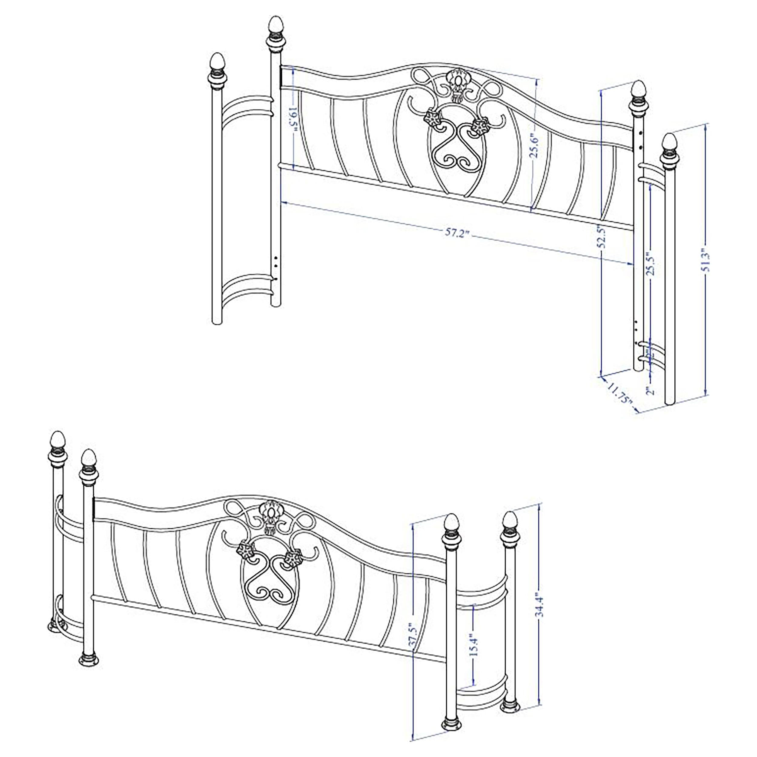 Sydney Queen Headboard and Footboard Brushed Gold