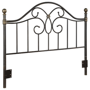 Cabecera de cama Bailey de metal tamaño queen o full open frame, color negro
