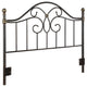 Cabecera de cama Bailey de metal tamaño queen o full open frame, color negro
