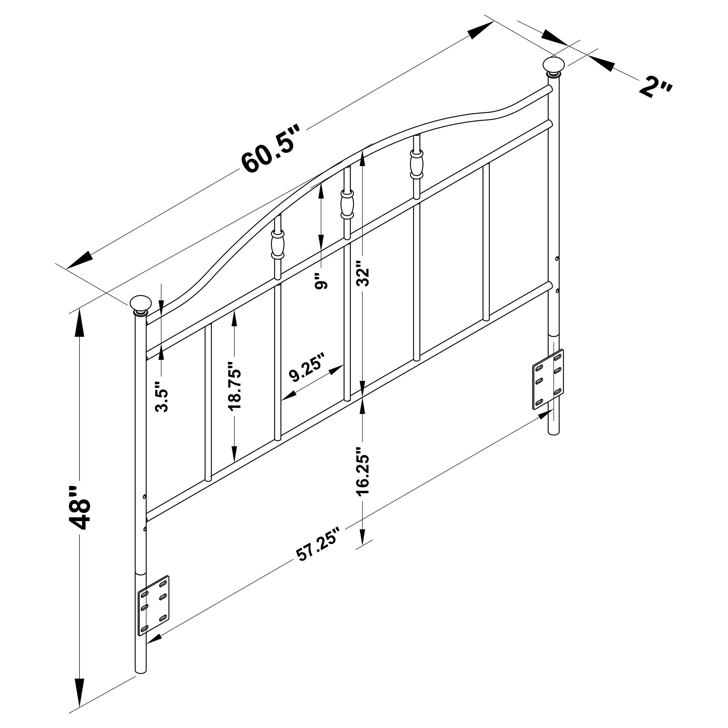 Loane Metal Queen or Full Open Frame Headboard White