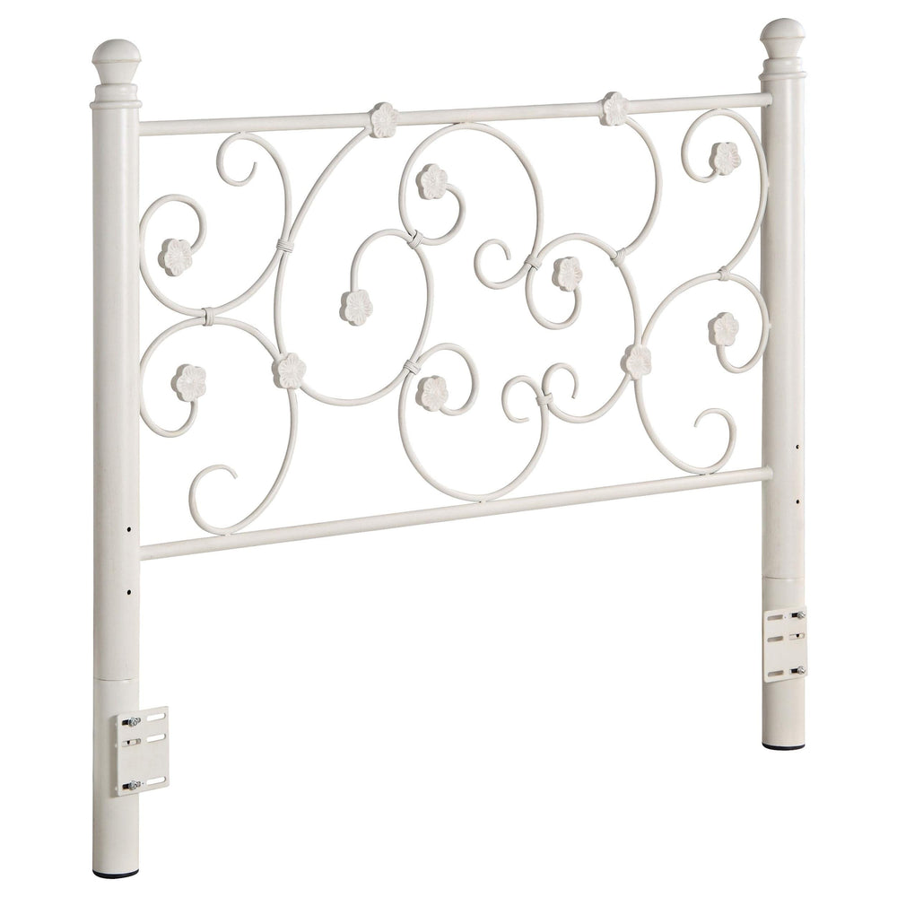 Cabecera Chelsea de metal tamaño queen o full open frame blanca