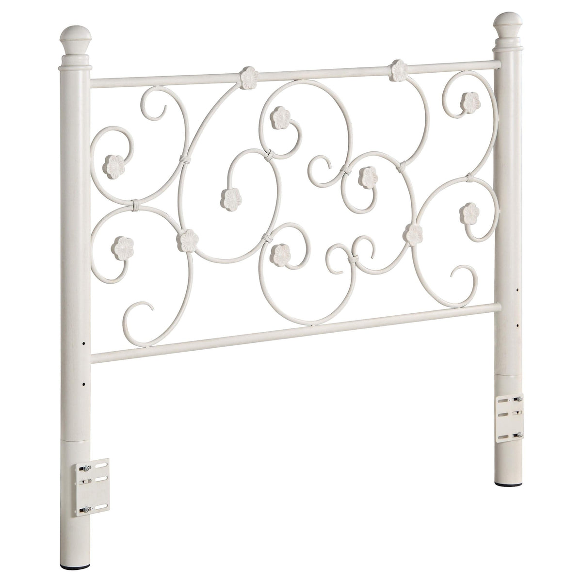Cabecera Chelsea de metal tamaño queen o full open frame blanca