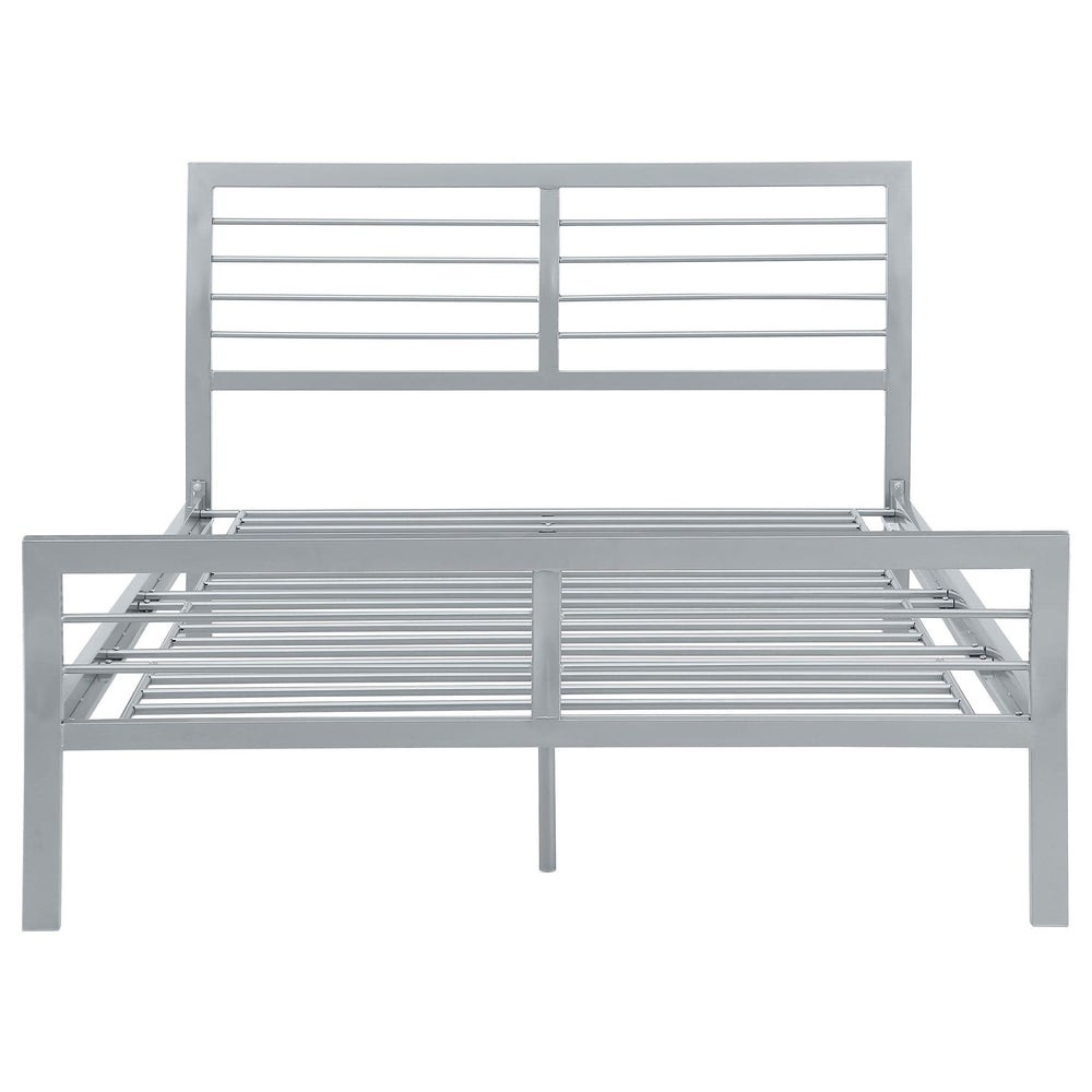 Cama Cooper de metal con marco abierto completo, color plata