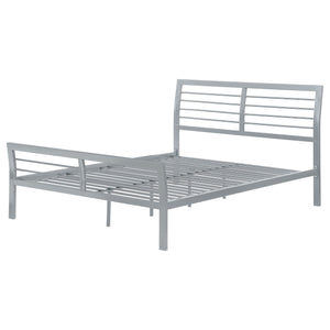 Cama Cooper de metal con marco abierto completo, color plata