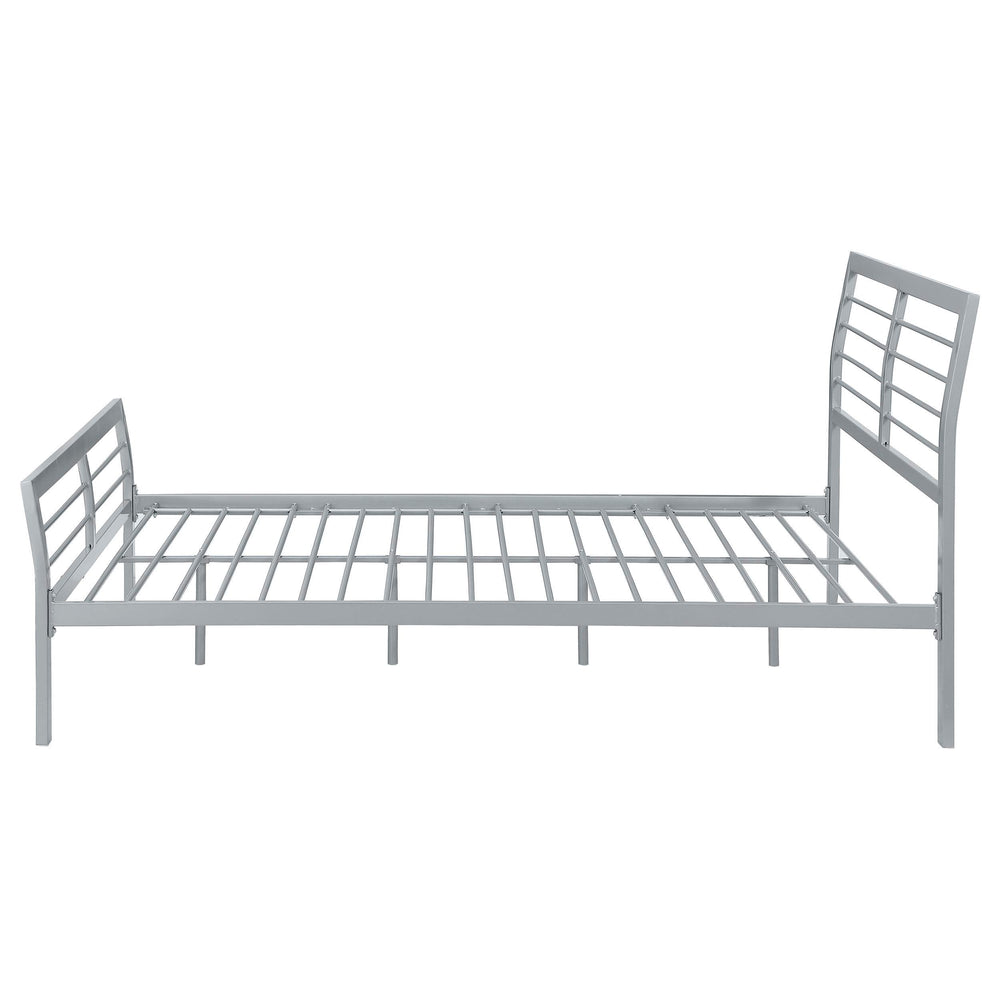 Cama Cooper de metal con marco abierto completo, color plata
