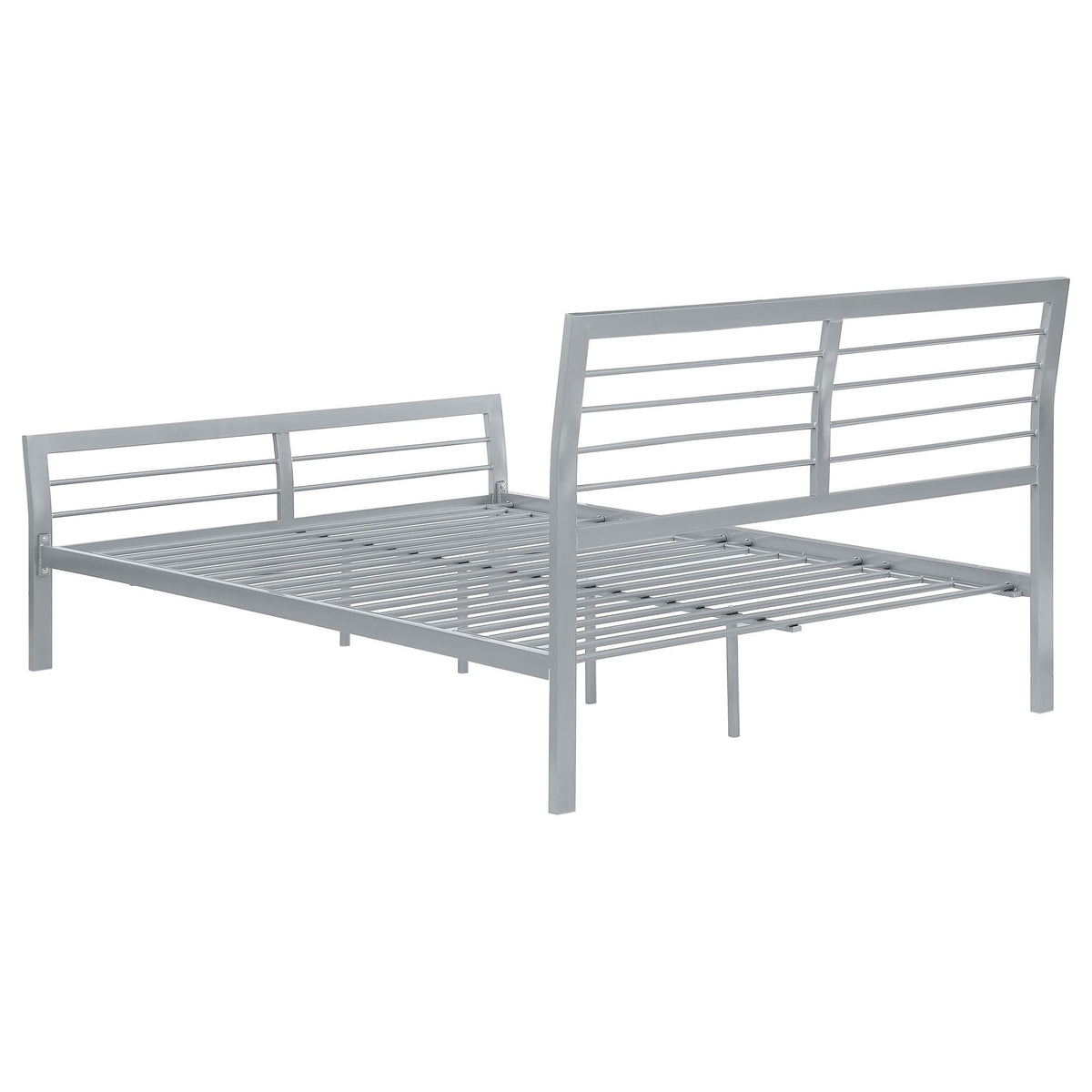 Cama Cooper de metal con marco abierto completo, color plata