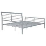 Cama Cooper de metal con marco abierto completo, color plata