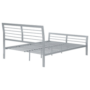 Cama Cooper de metal con marco abierto completo, color plata