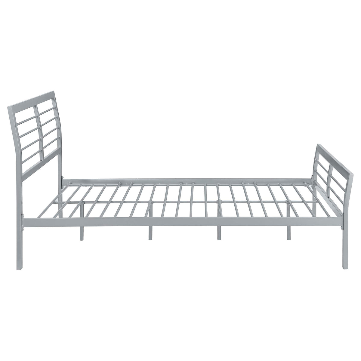 Cama Cooper de metal con marco abierto completo, color plata