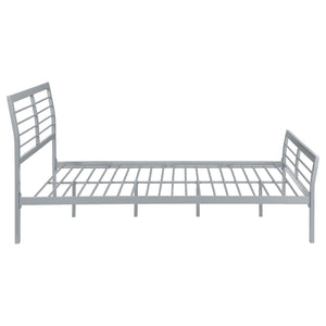 Cama Cooper de metal con marco abierto completo, color plata