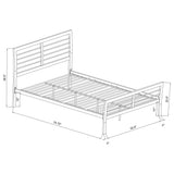 Cama Cooper de metal con marco abierto completo, color plata