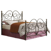 Cama Queen de metal con marco abierto London, color bronce oscuro