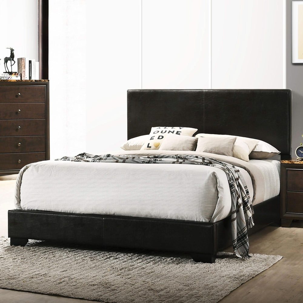 Cama California King tapizada Conner, color negro
