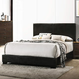 Cama California King tapizada Conner, color negro