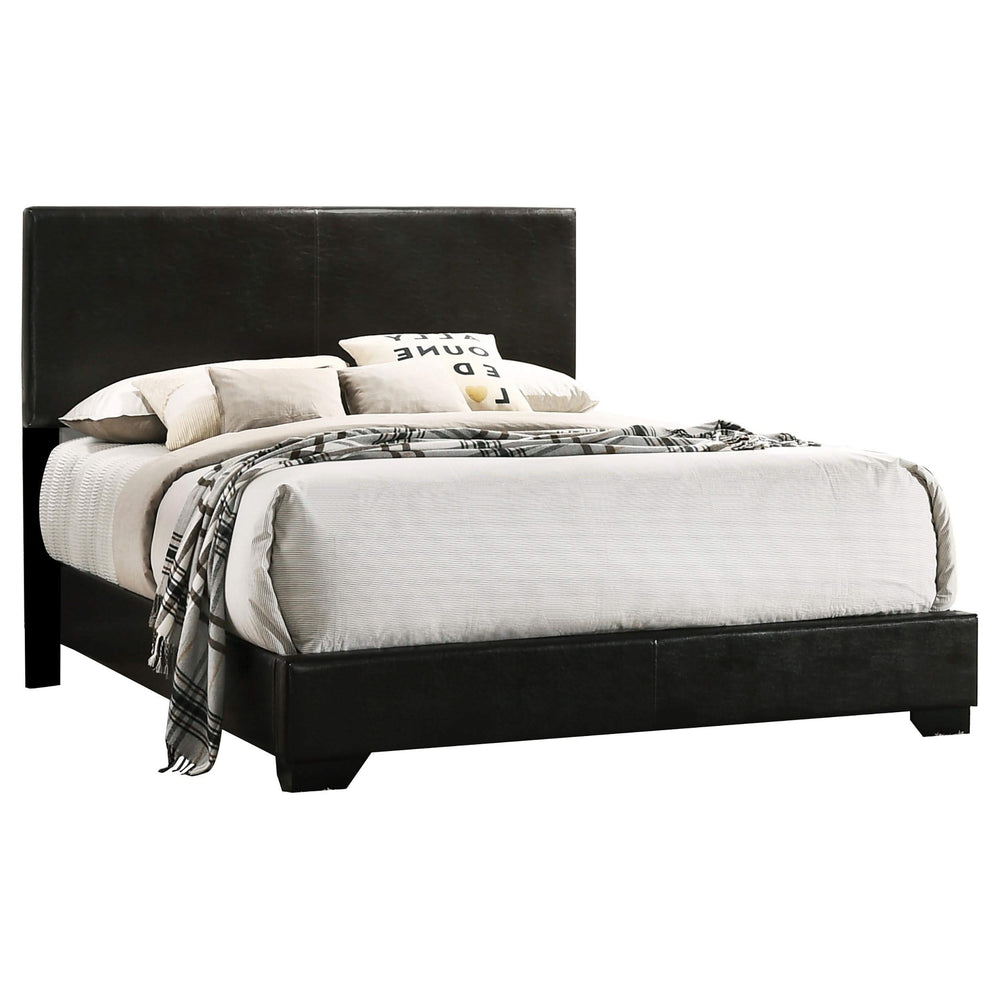 Cama California King tapizada Conner, color negro