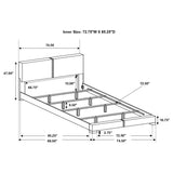 Cama California King tapizada Conner, color negro
